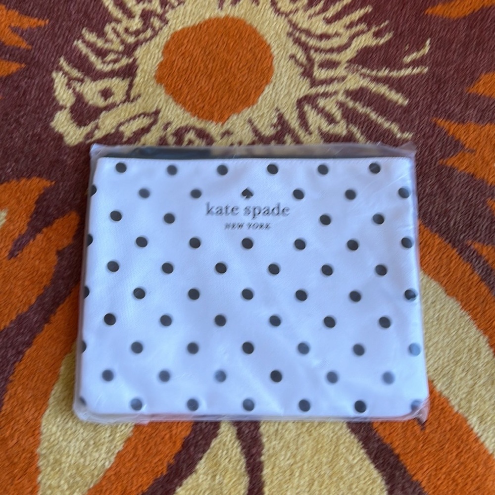 Kate Spade Large Canvas Polka Dot Zip Pouch - Picture 10 of 16